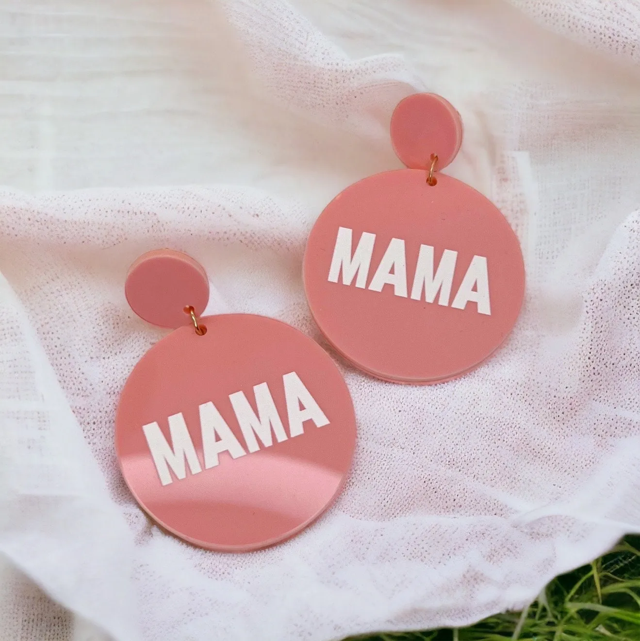 MAMA Earrings - Handmade Earrings, Baby Shower, New Mom, Mother’s Day, Mom Earrings, Momma Earrings, Pregnancy Announcement, Gender Reveal