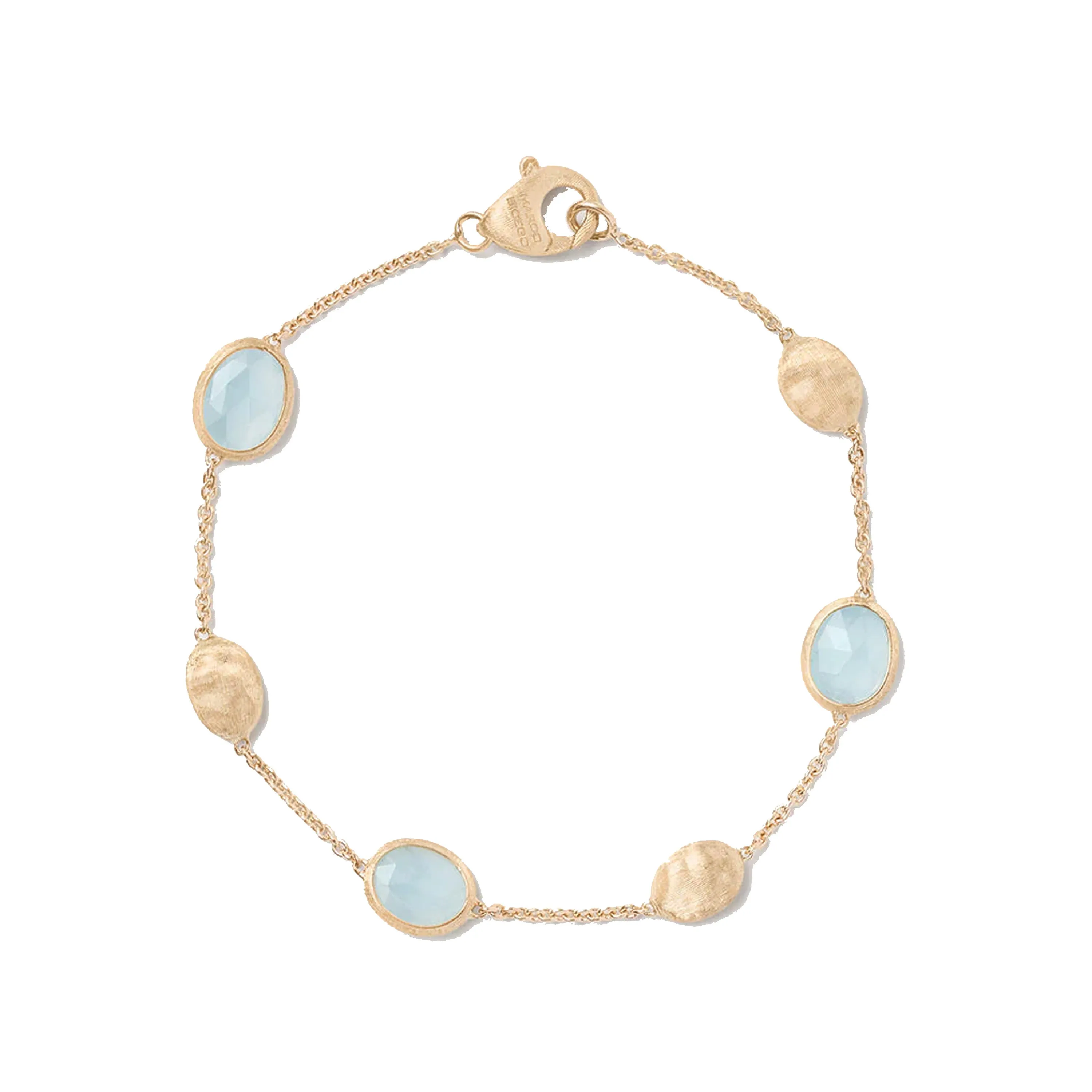 Marco Bicego 18K Yellow Gold Siviglia Aquamarine & Gold Bracelet