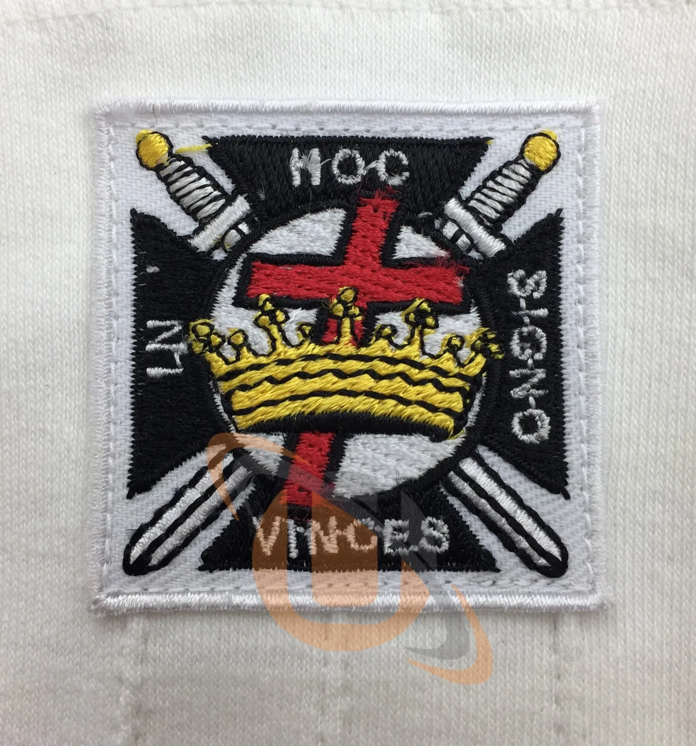 Masonic Knight Templar KT 100% Cotton Machine Embroidery Emblem Glove