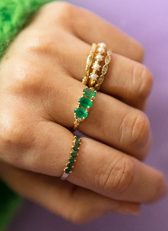 Max emerald ring 14k gold