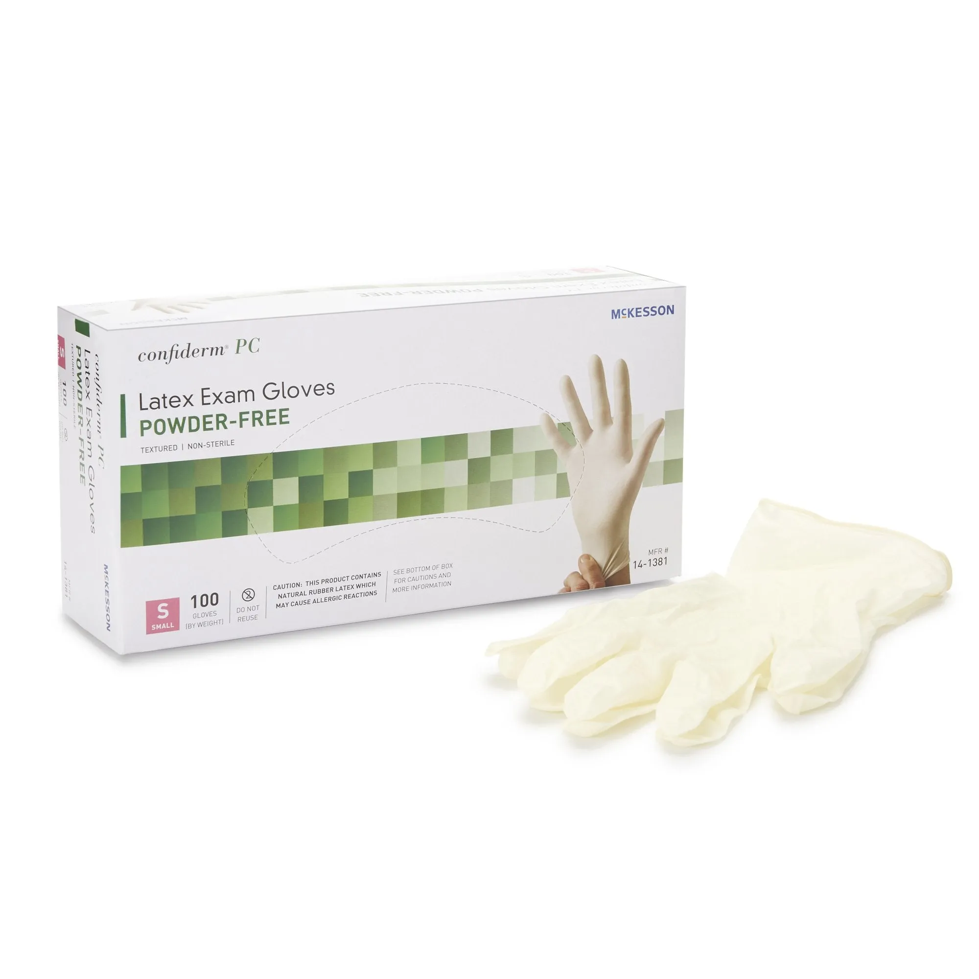 McKesson Confiderm® Latex Exam Glove, Small, Ivory