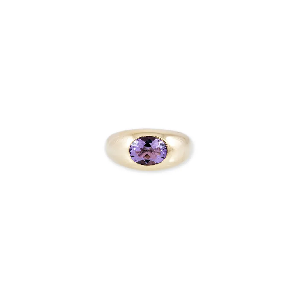 MEDIUM AMETHYST DOME RING