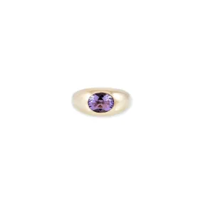 MEDIUM AMETHYST DOME RING