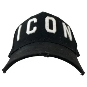 Men's Icon Logo Distressed Cap Black