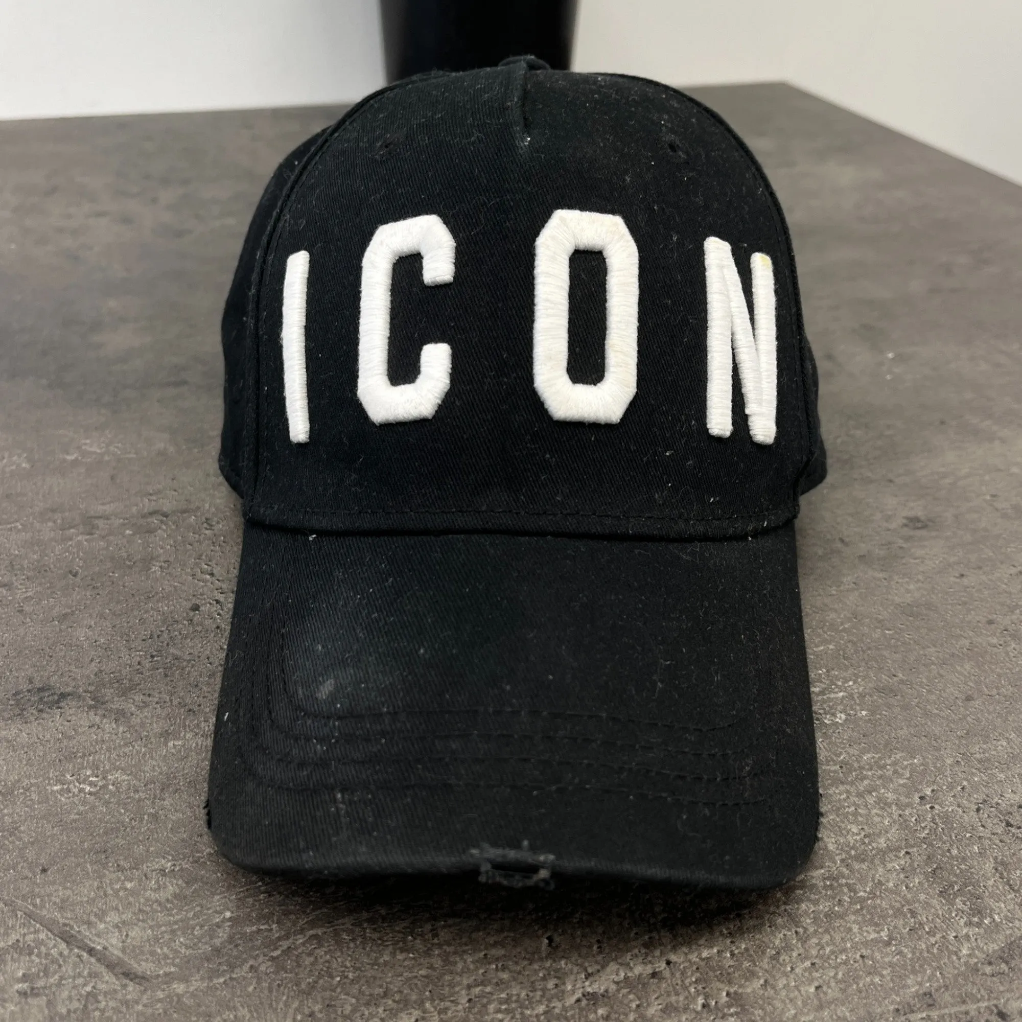 Men's Icon Logo Distressed Cap Black