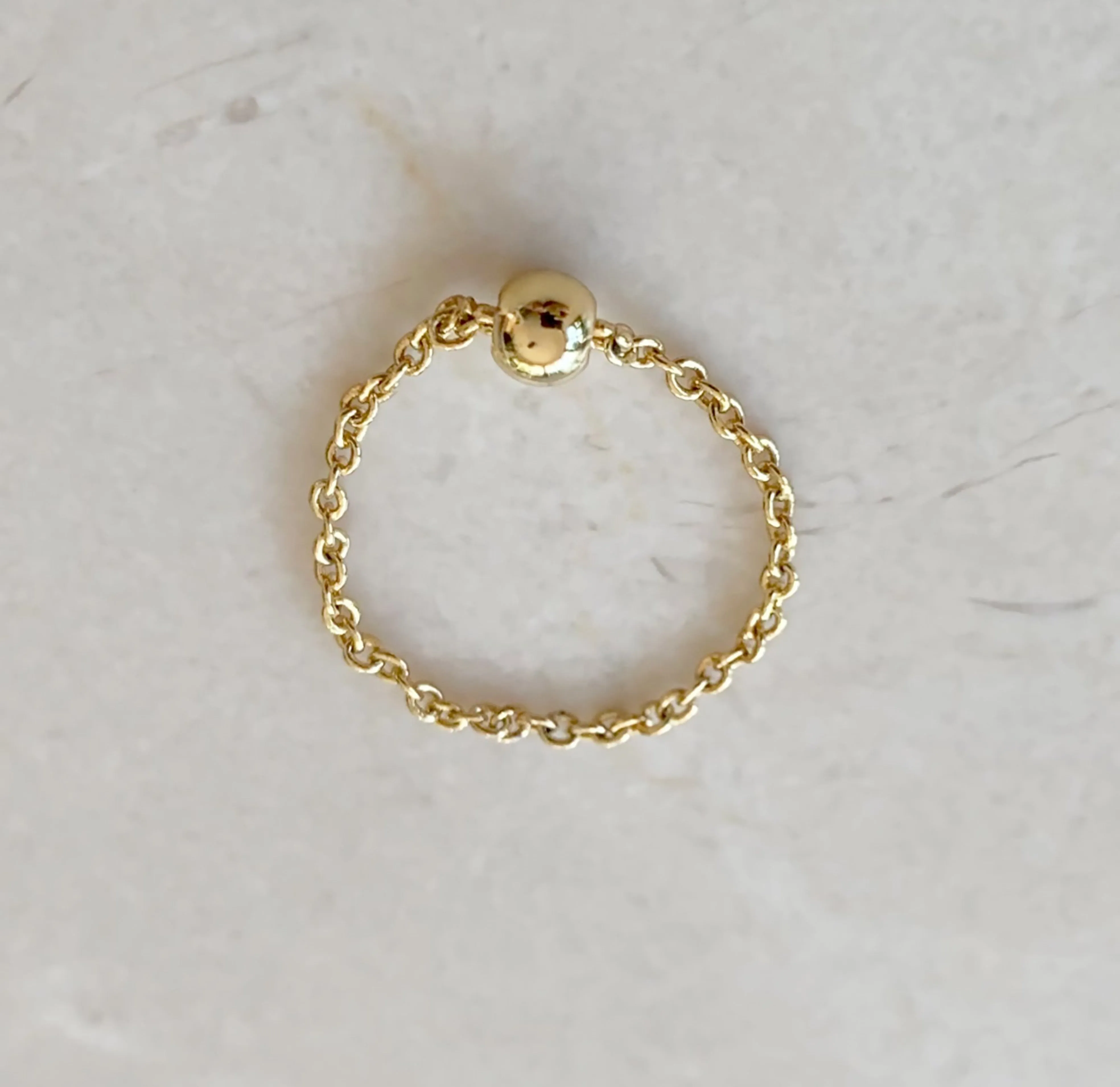 MILA DAINTY GOLD CHAIN STACKABLE RING