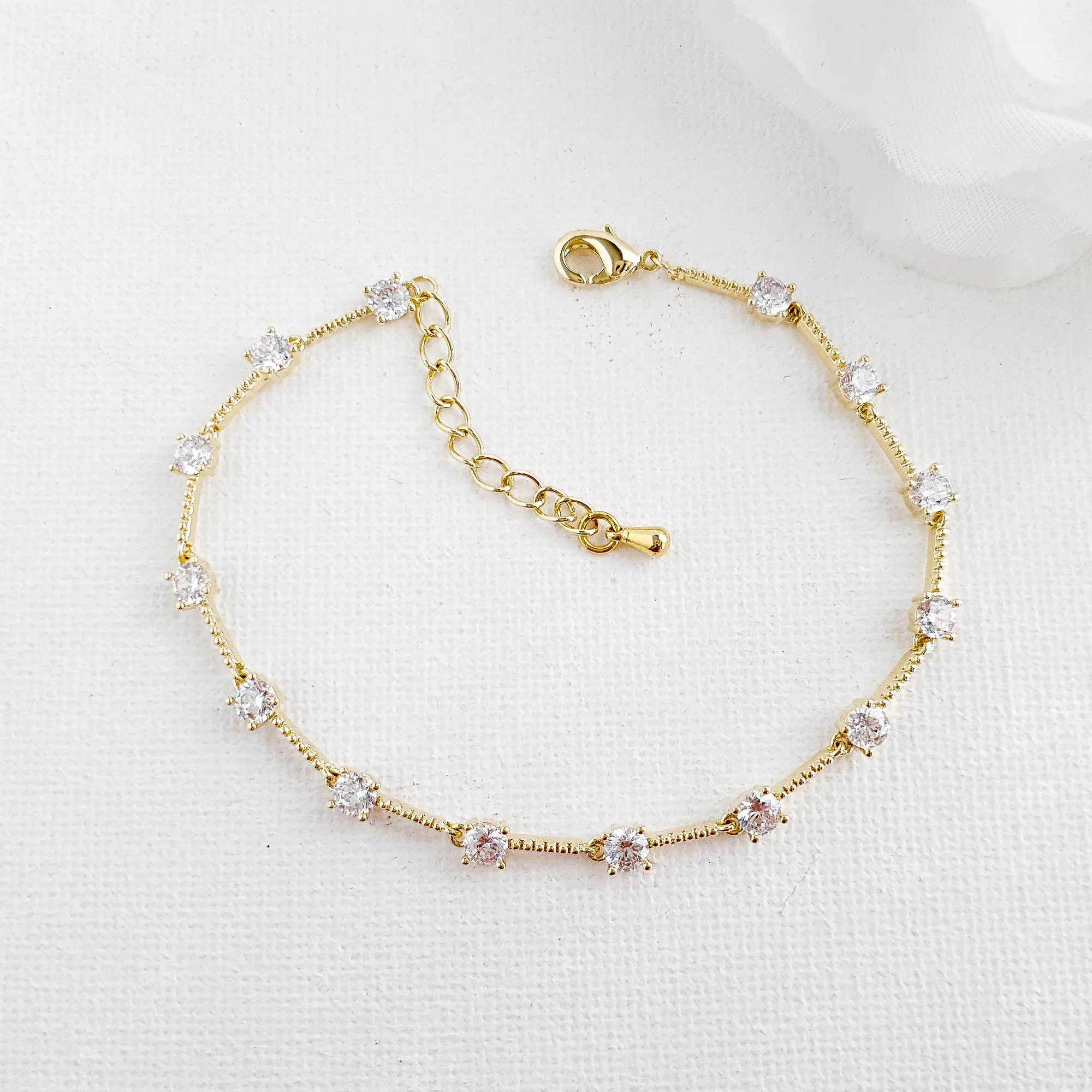 Minimalist Silver Bracelet for Brides-Ginger