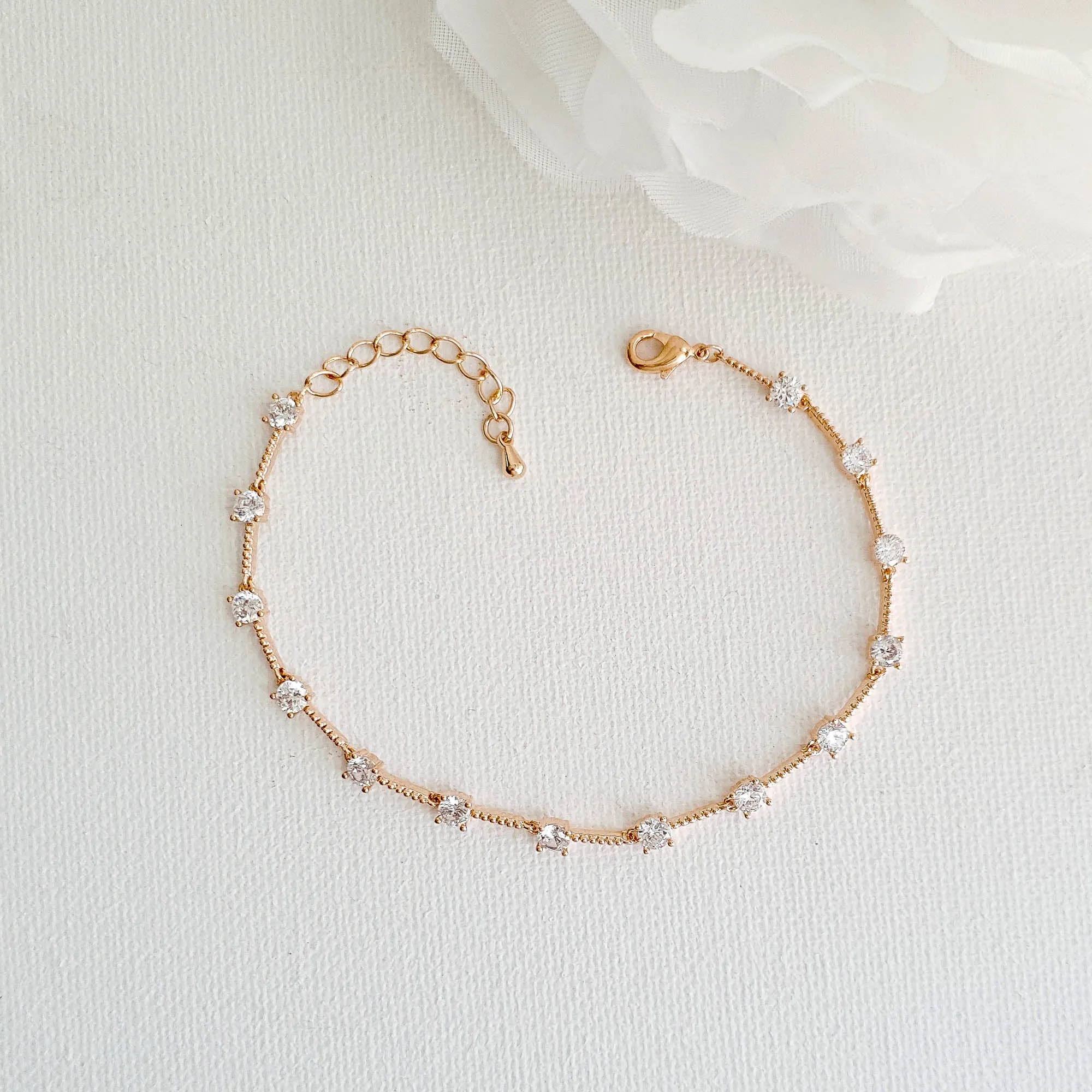 Minimalist Silver Bracelet for Brides-Ginger