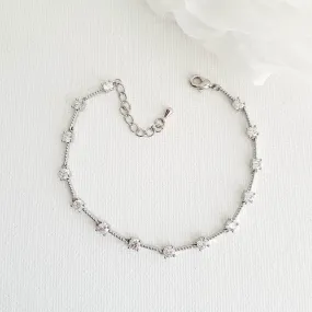 Minimalist Silver Bracelet for Brides-Ginger