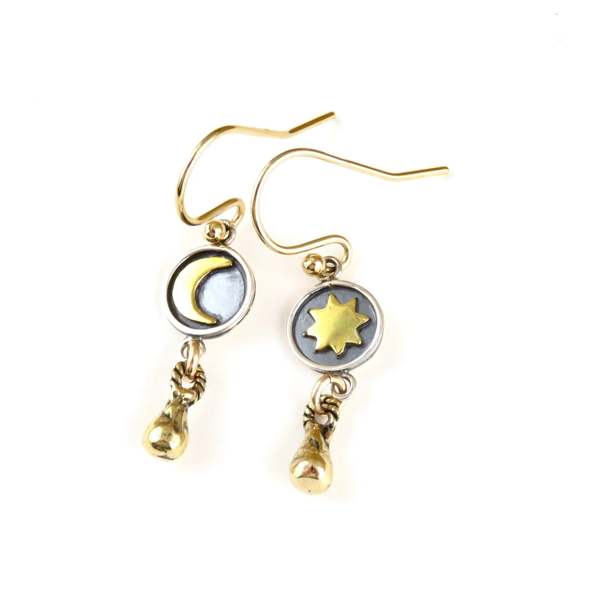 Moon and Sun Drop Earrings