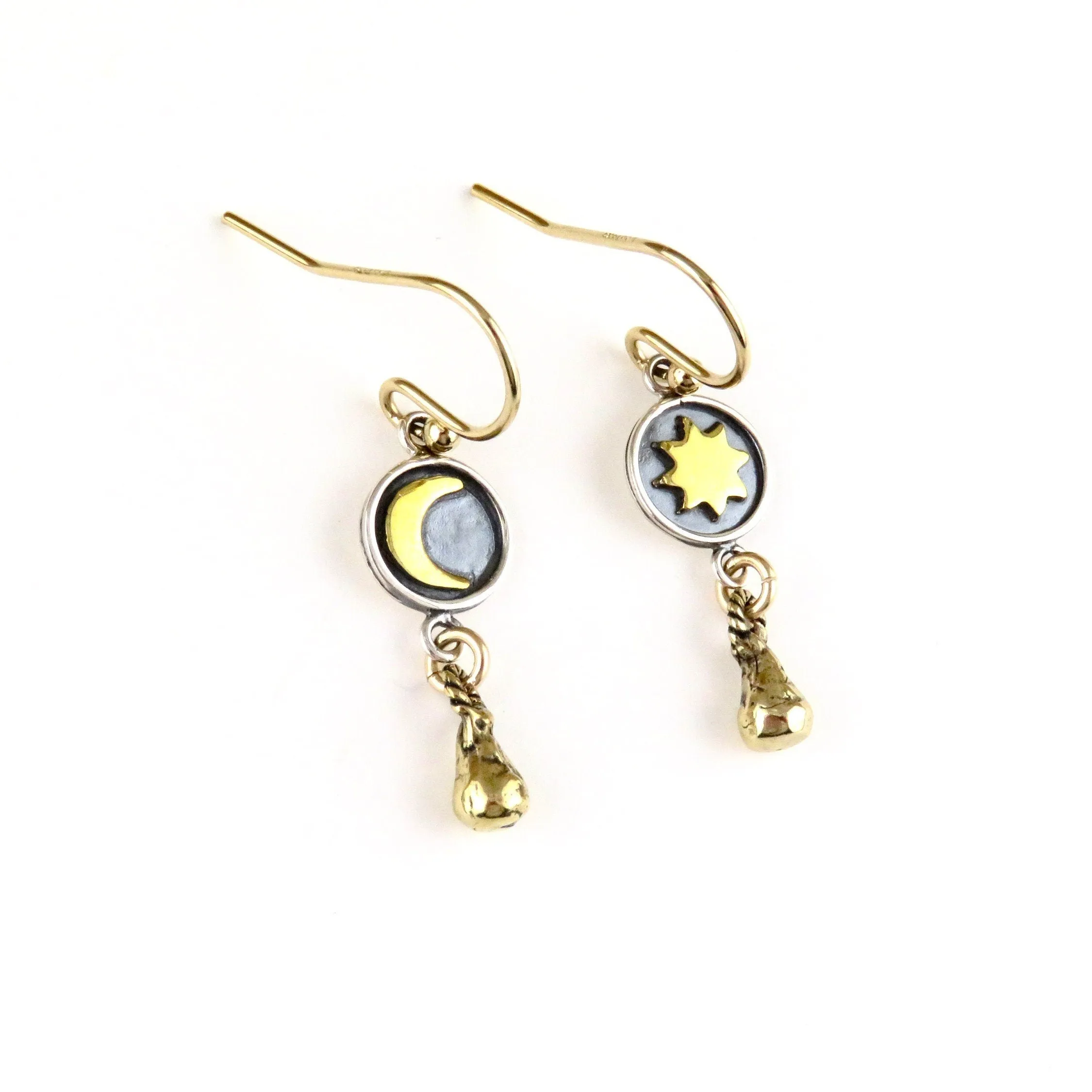 Moon and Sun Drop Earrings