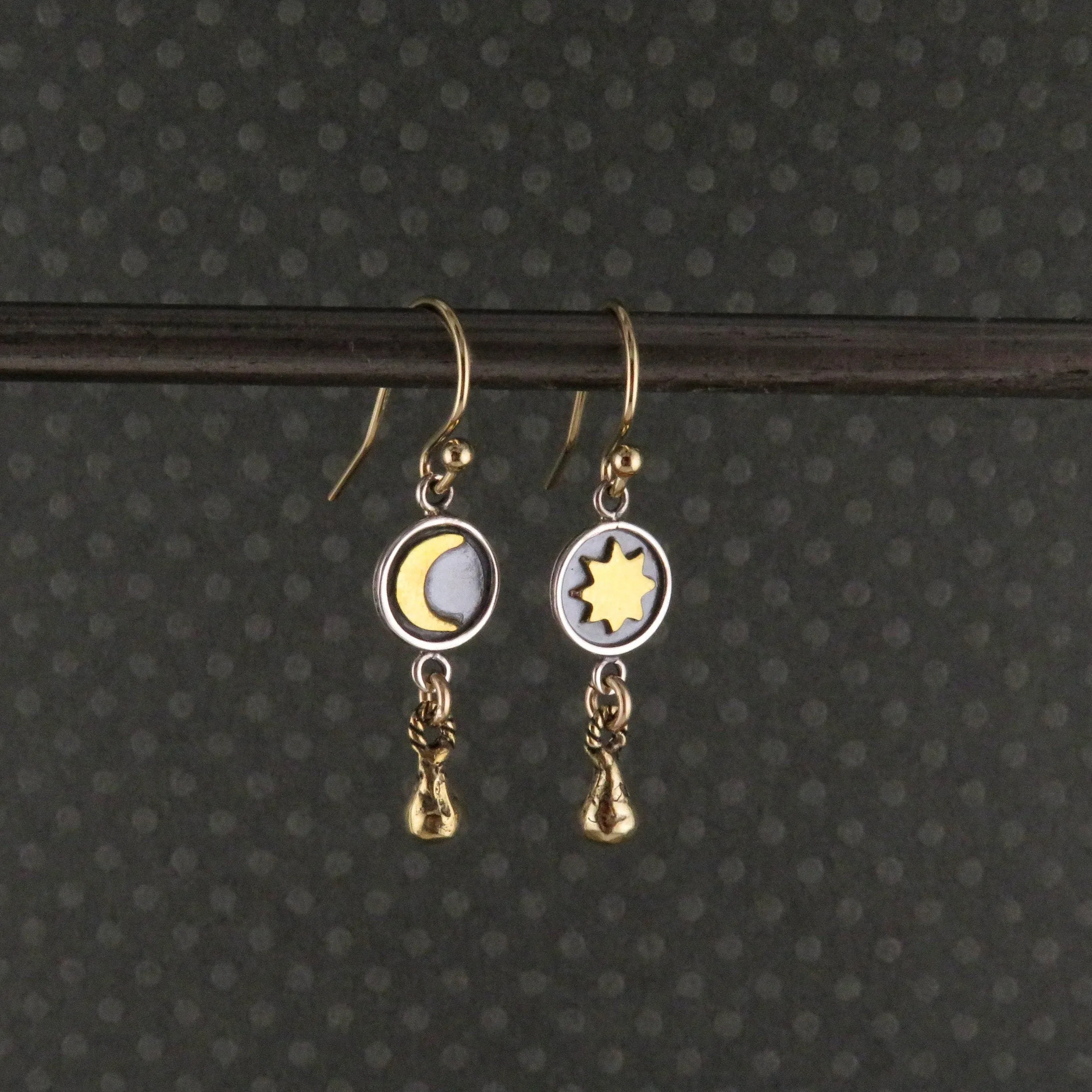 Moon and Sun Drop Earrings