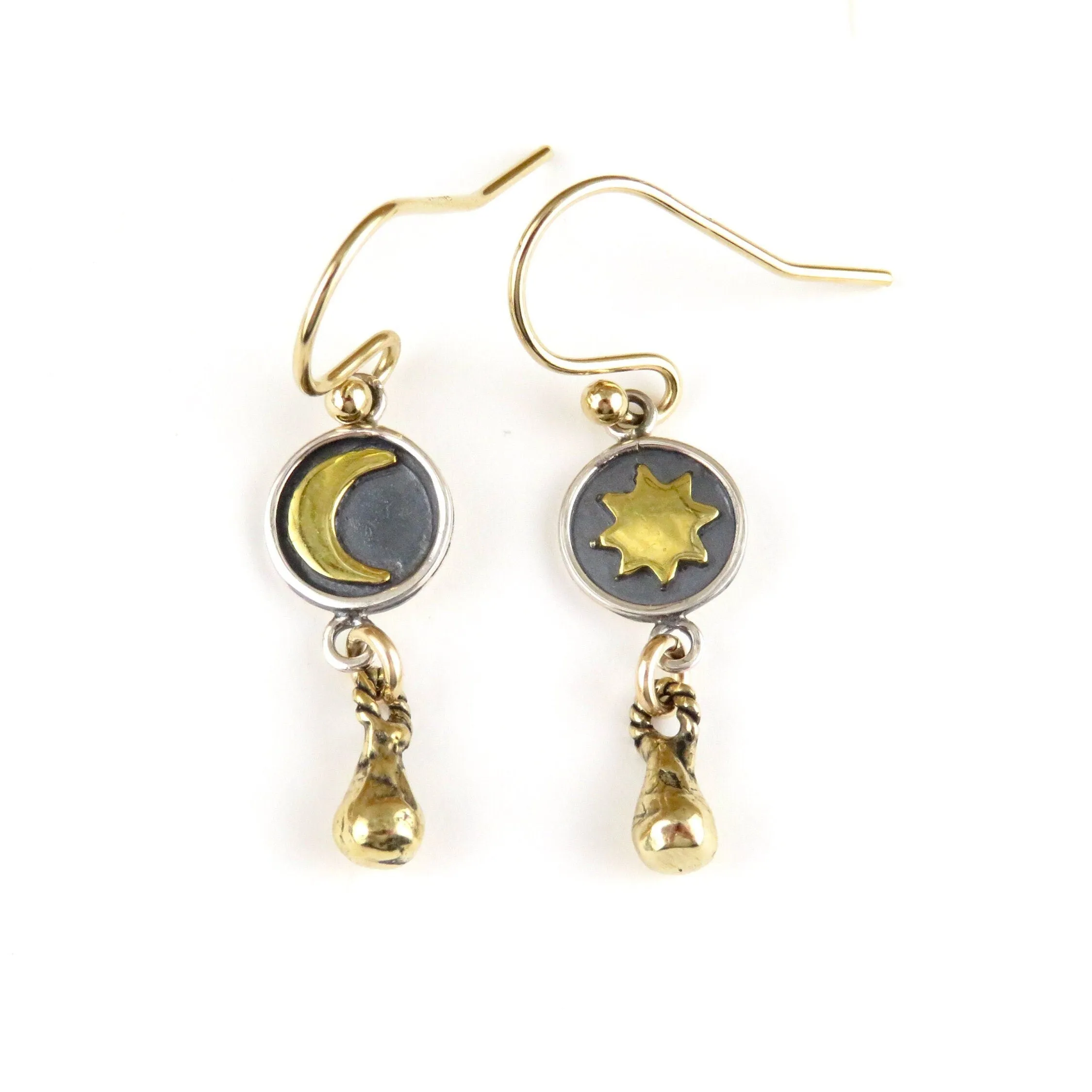 Moon and Sun Drop Earrings