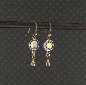 Moon and Sun Drop Earrings