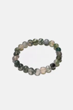 Moss Agate   Hematite Bracelet