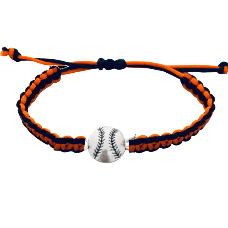 Multi Colored Softball Rope Bracelet - Pick Colors & Charms