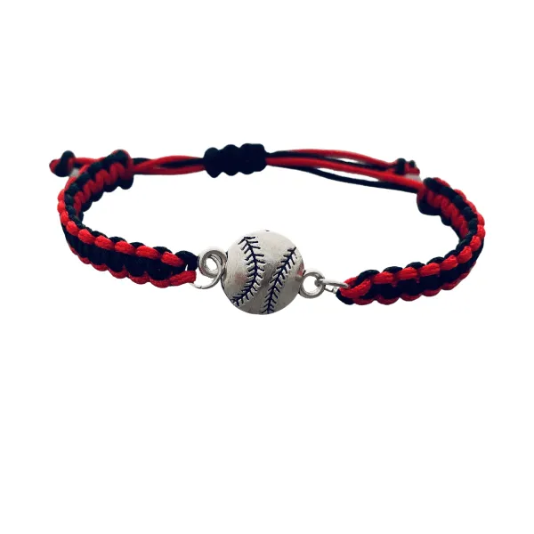 Multi Colored Softball Rope Bracelet - Pick Colors & Charms