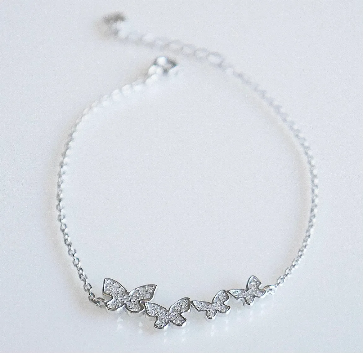 Multiple Dazzling Butterfly Bracelet .925 Sterling silver