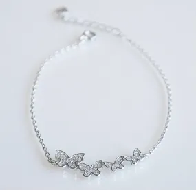 Multiple Dazzling Butterfly Bracelet .925 Sterling silver