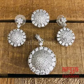 Naina CZ Pendant Set with Ring and Earrings