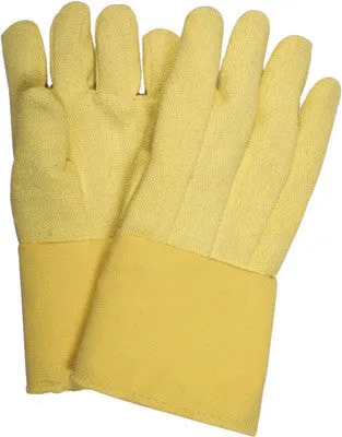 National Safety Apparel Large 14" 22 Ounce Thermobest Kevlar Reversed Wool Lined Heat Resistant Gloves With Straight Thumb And Goldenbest Gauntlet Cuff