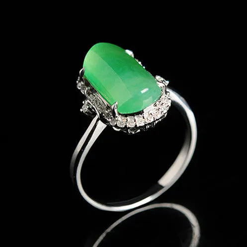 Natural Jade Ring Jadeite Gold Ring RG13