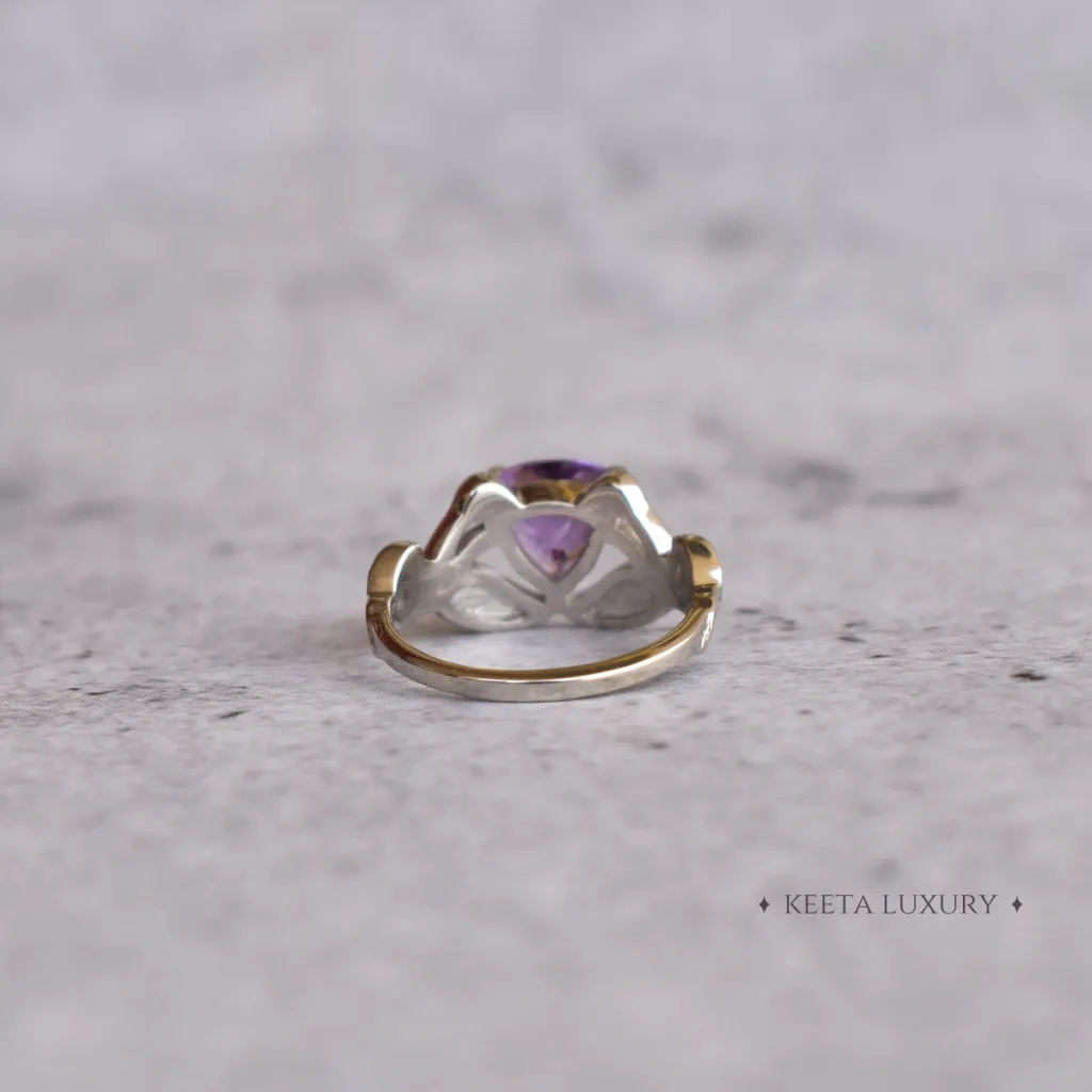 Nature's Embrace - Amethyst Triangle Ring