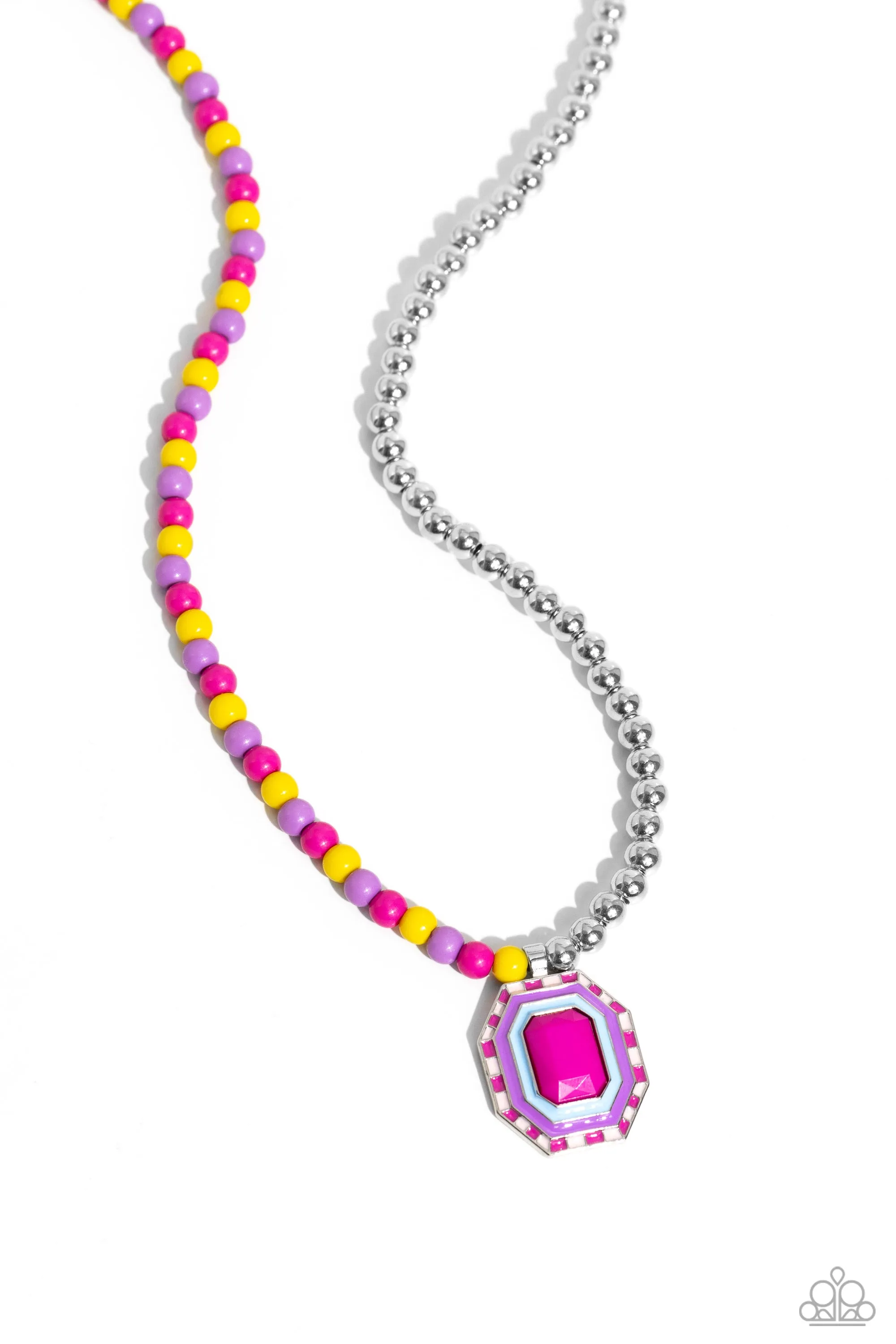 Necklaces Contrasting Candy - Multi Pink N2248