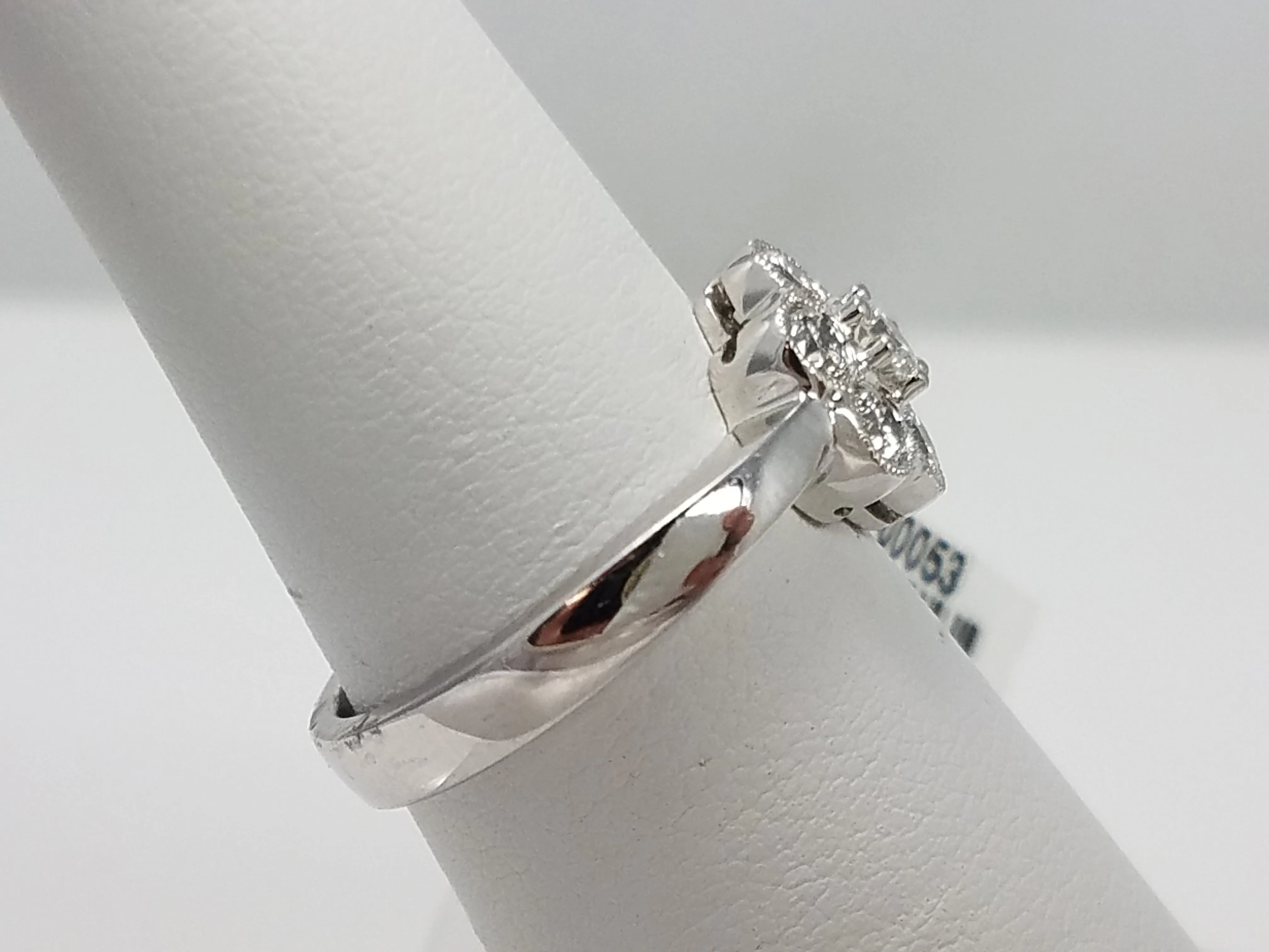 New! Natural Diamond 18k White Gold Palladium Engagement Ring