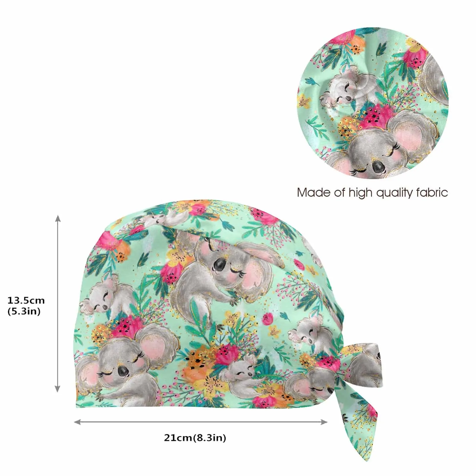 Nurse Scrub Cap Australian Koalas Floral  Scrub Cap