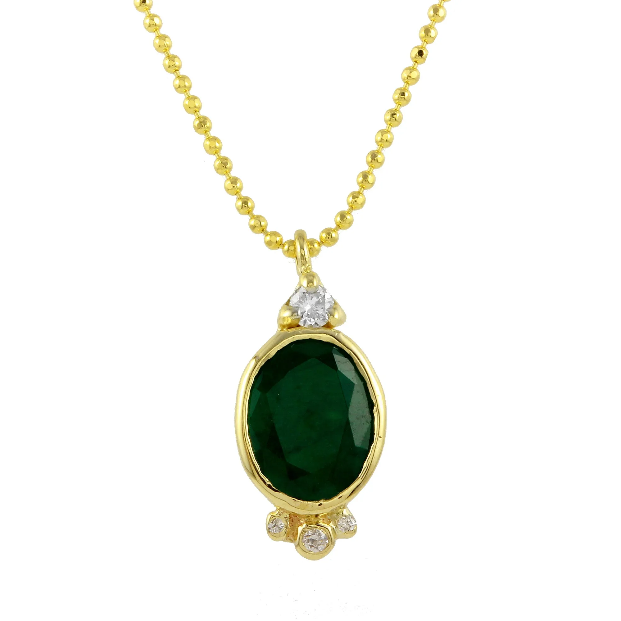 Oval Necklace, Emerald