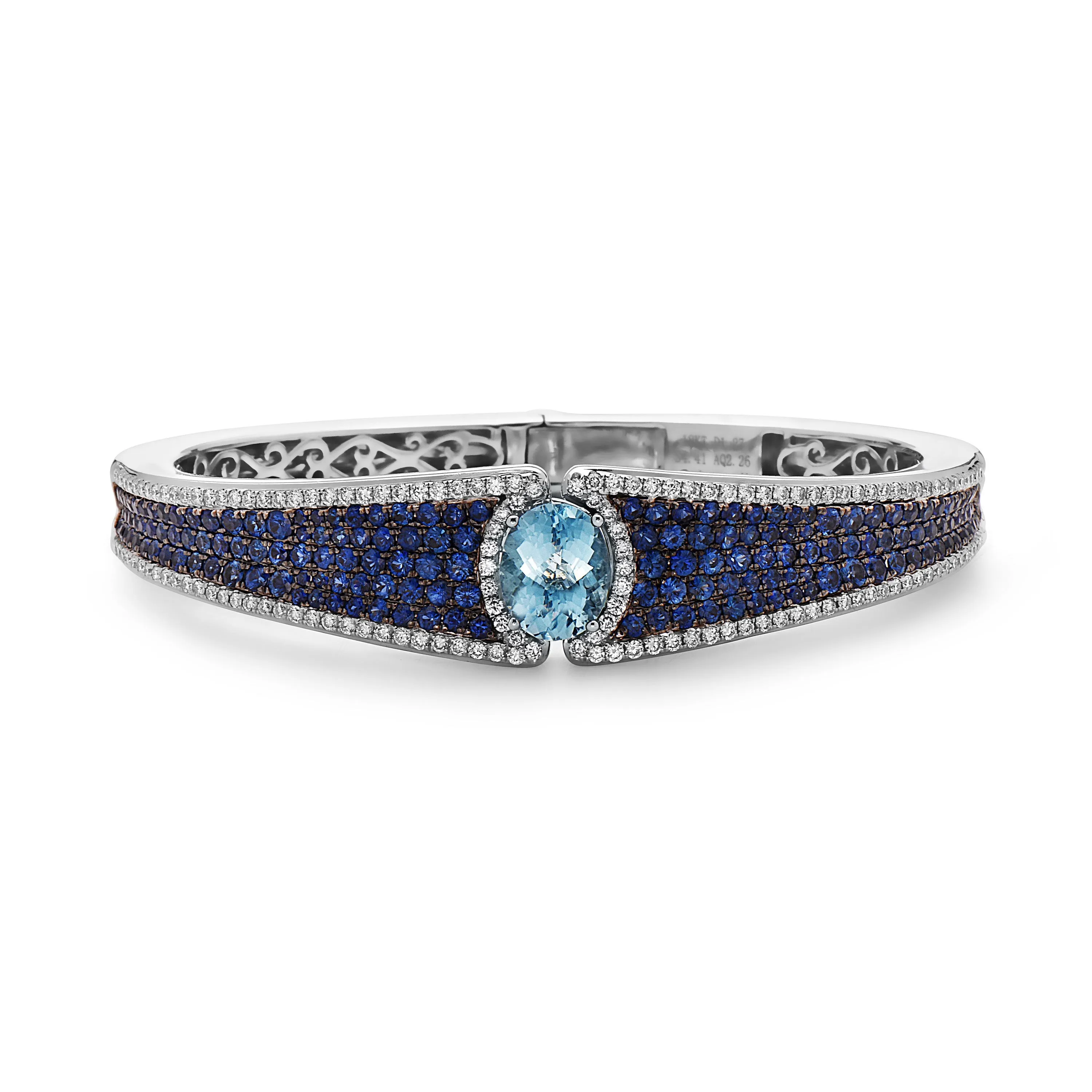 Pastel Diamond and Sapphire Top-Lock Cuff