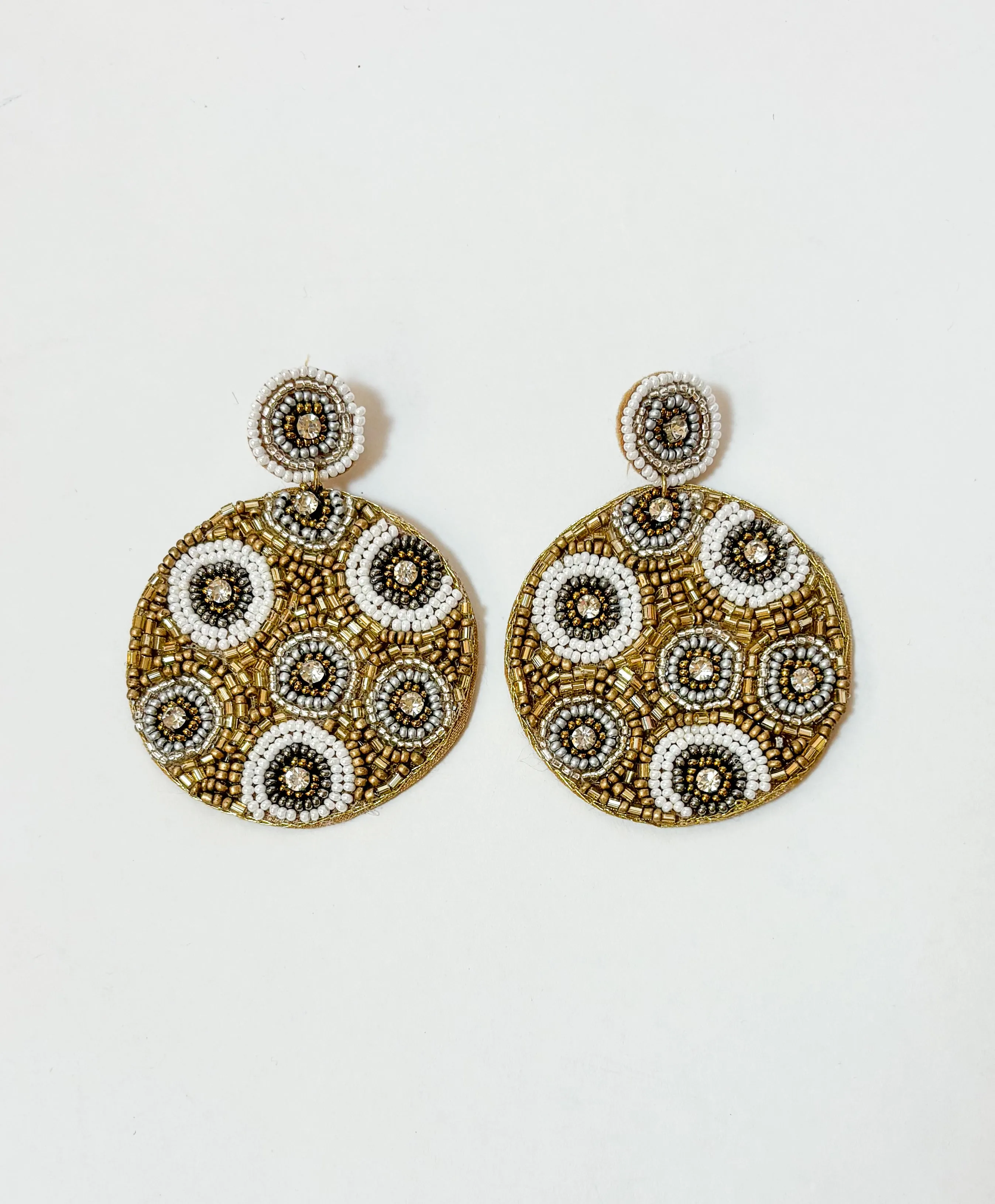 Patterned Disk Bead Earrings