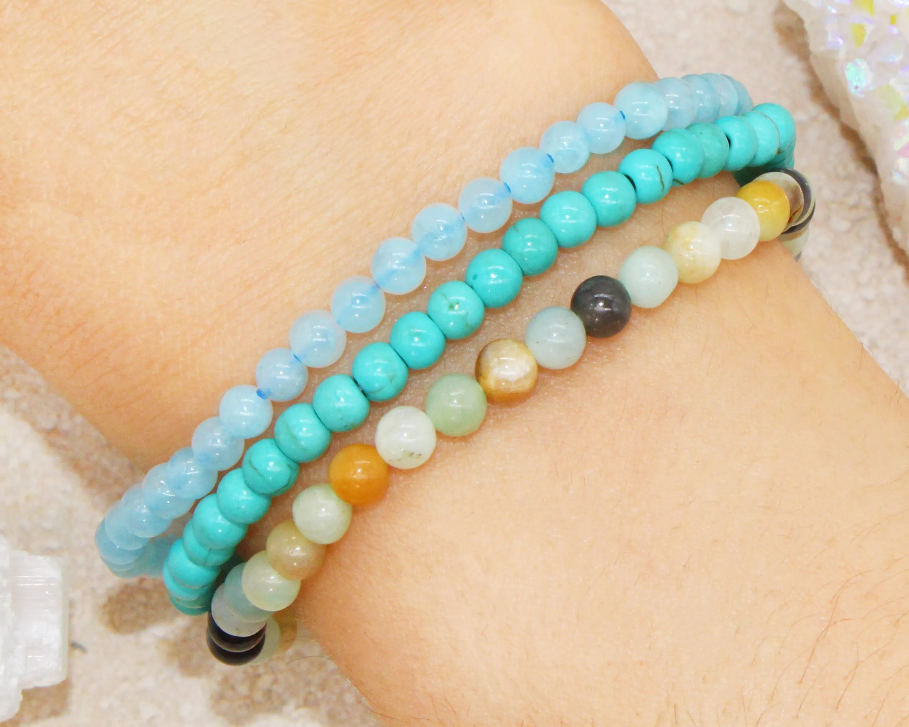 Peace Harmony Stackable Crystal Bracelet Set