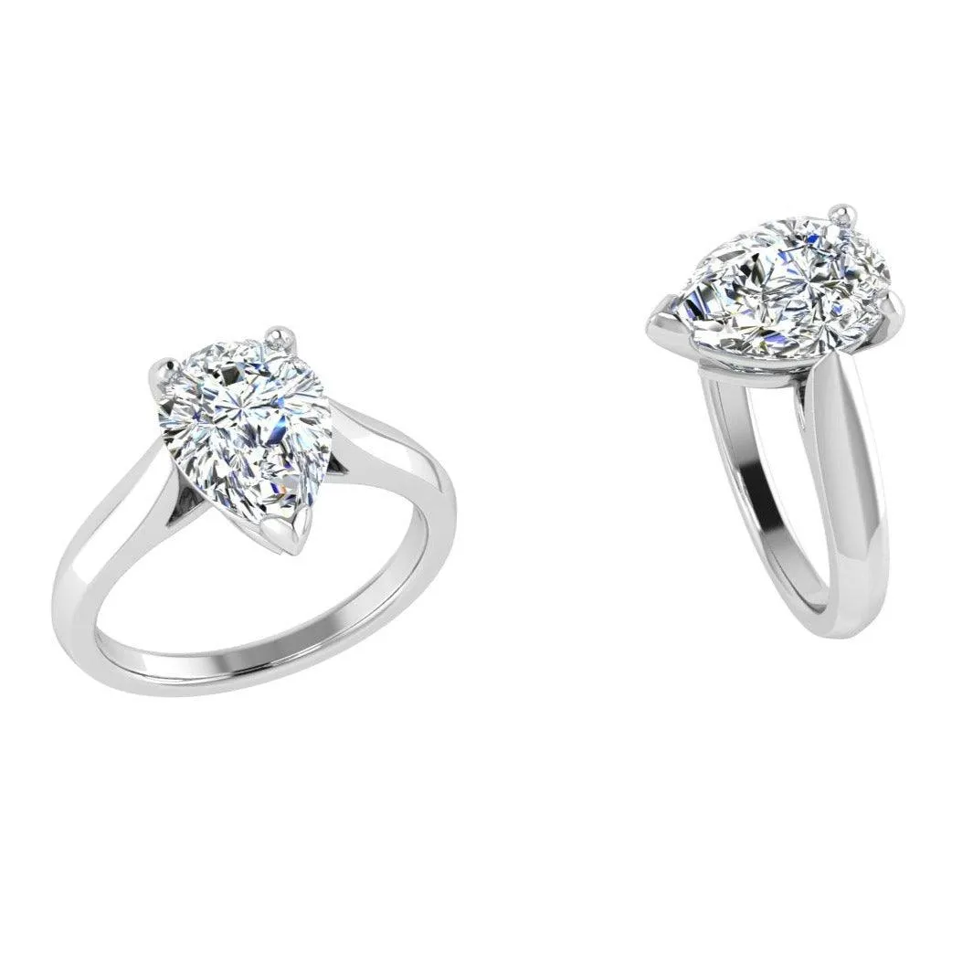 Pear Diamond Solitaire Engagement Ring