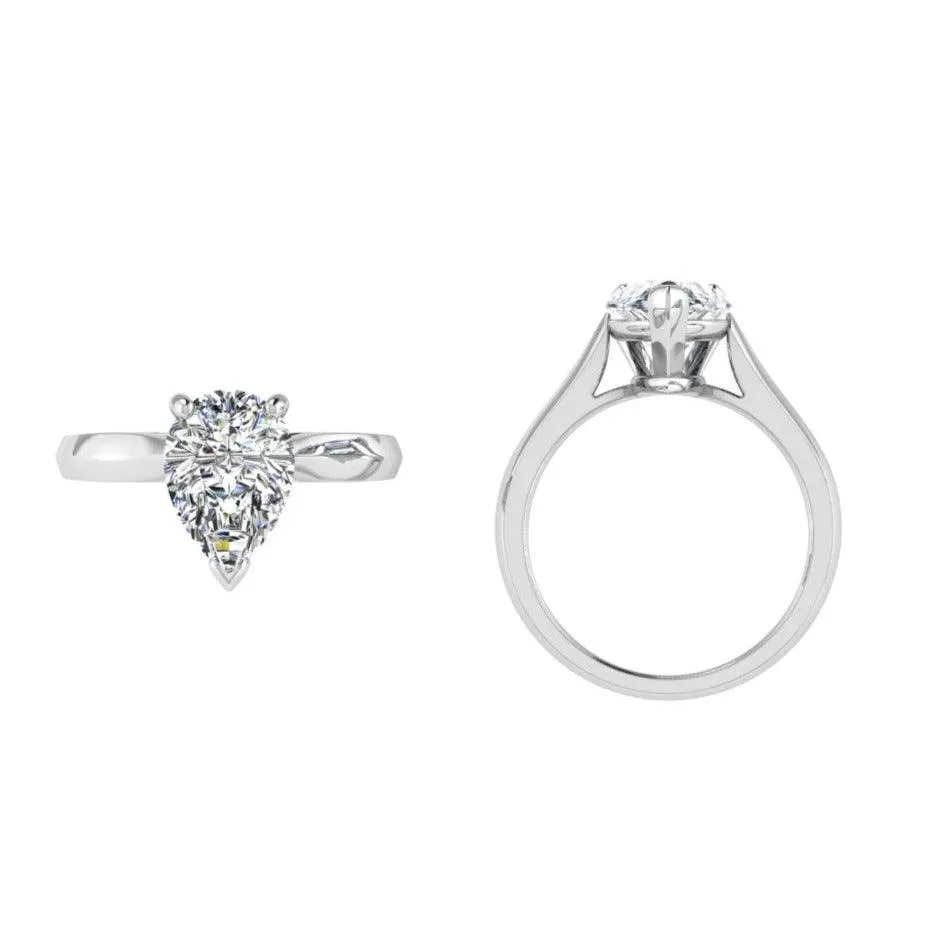 Pear Diamond Solitaire Engagement Ring