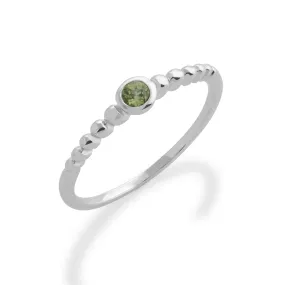 Peridot Solitär Ring in 925 Sterling Silber