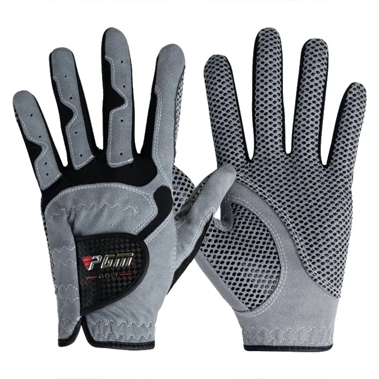 PGM Golf Left Hand Microfiber Cloth Anti-Slip Single Gloves for Men (Color:Grey Size:25)