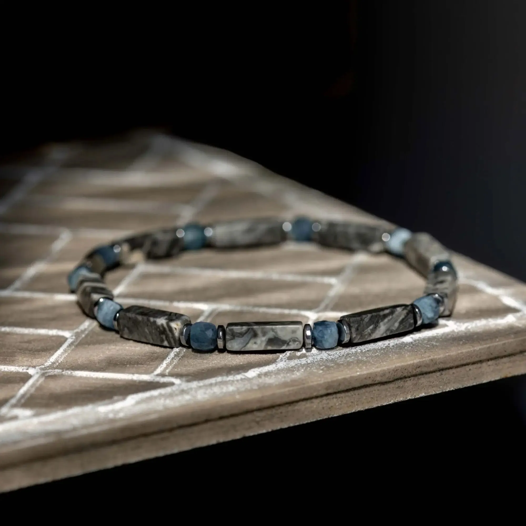 Picasso Jasper - Aquamarine Bracelet IV (4mm)