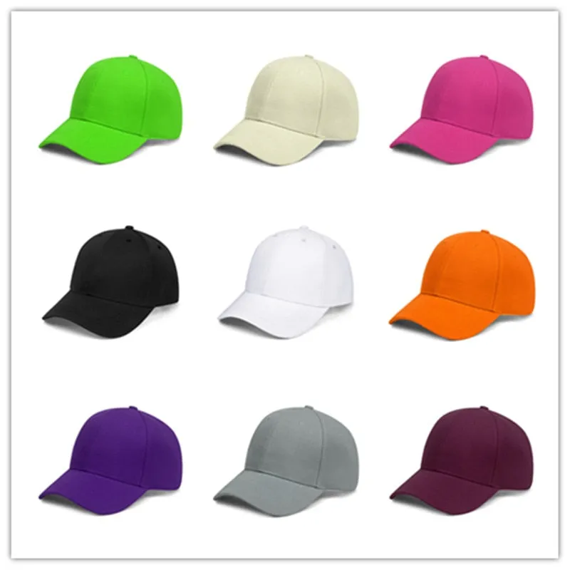 Plain Solid Color Women Men Baseball Caps 22 Color Female Male Visor Snapback Hat Adjustable Fastener Tape Casual Sports Cap Hat