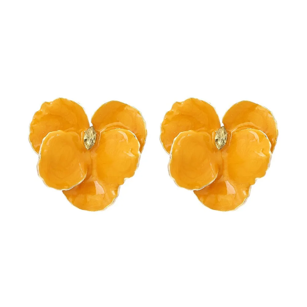 Pre Order:  Drip Oil Flower Petal Earrings