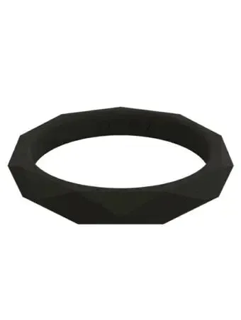 QALO -Women's Stackable RIngs, Black and White