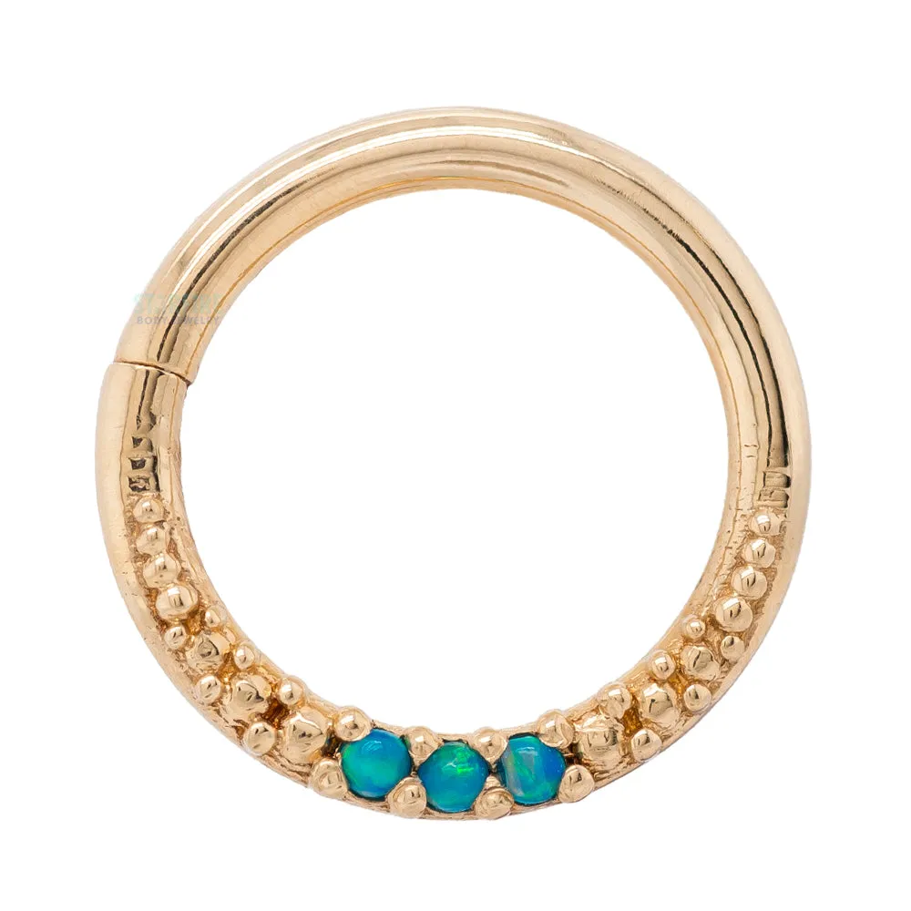 "Athena" Continuous Ring in Gold with Gemstones