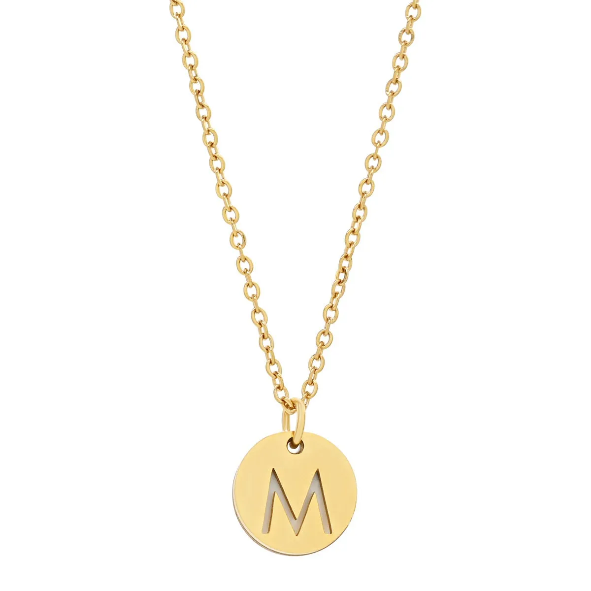 "Le Délice" Waterproof "Imperméable” Personalized Initial Necklace with White Enamel Charm