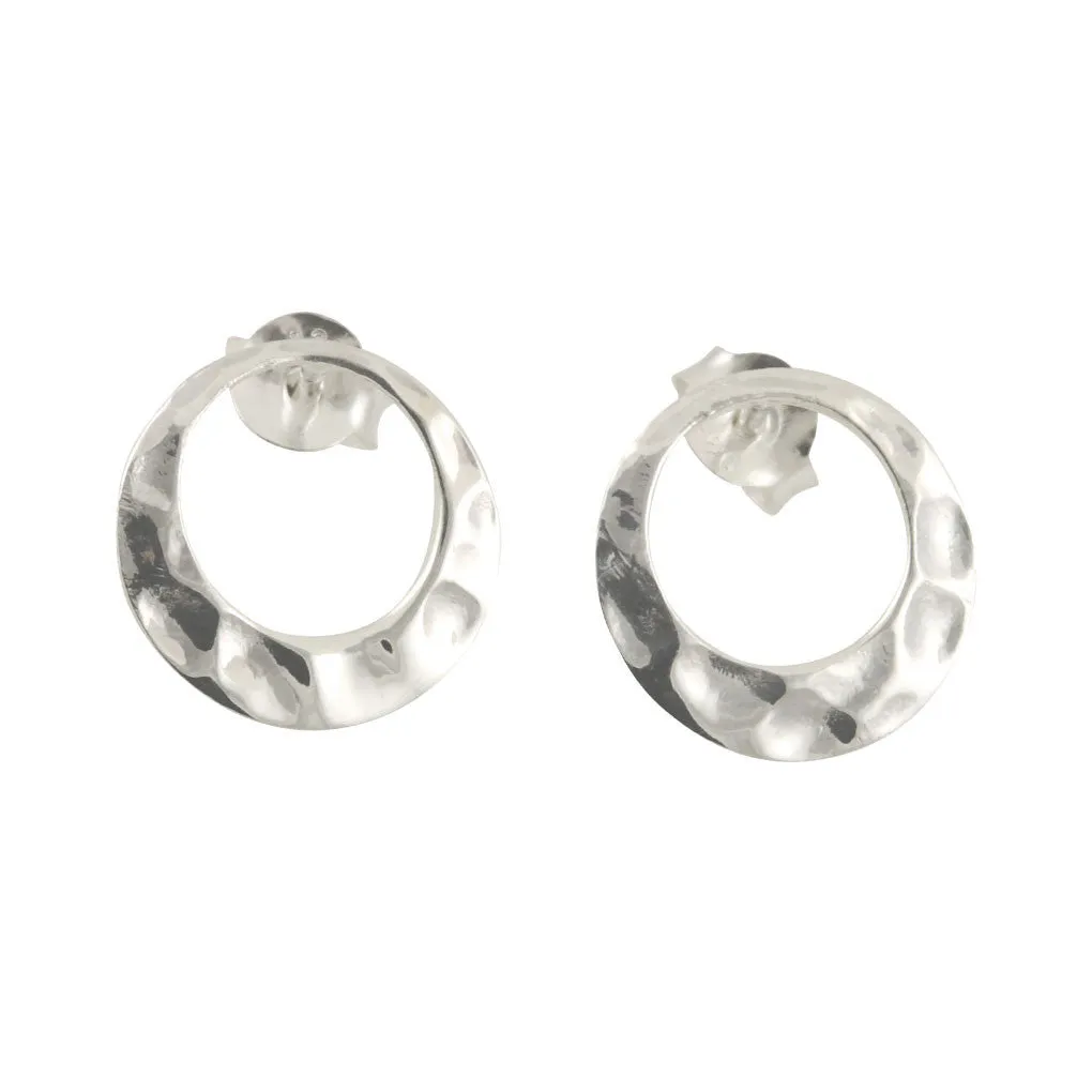 "Oh" Sterling Open Circle Earrings