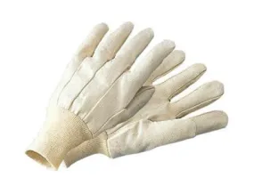 Radnor Men's White 10 Ounce 100% Cotton Canvas Gloves With Knitwrist