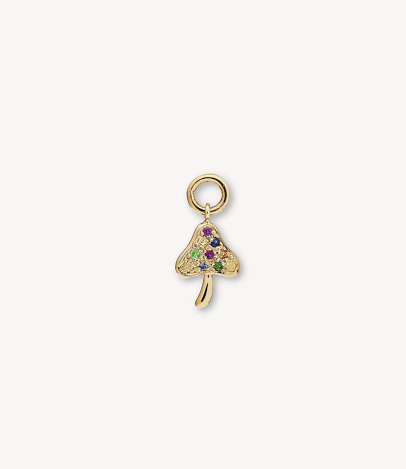 Rainbow Sapphire Mushroom Earring Charm