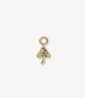 Rainbow Sapphire Mushroom Earring Charm