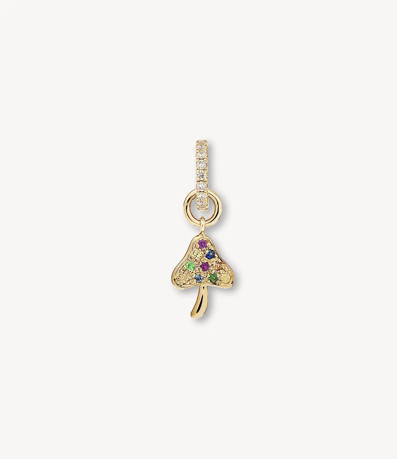 Rainbow Sapphire Mushroom Earring Charm