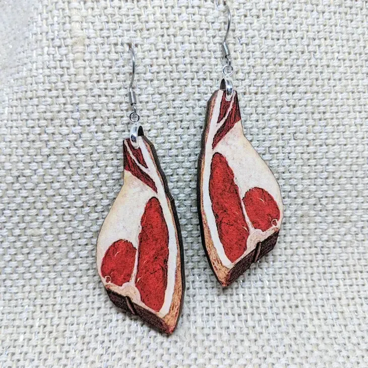 RAW STEAK EARRINGS